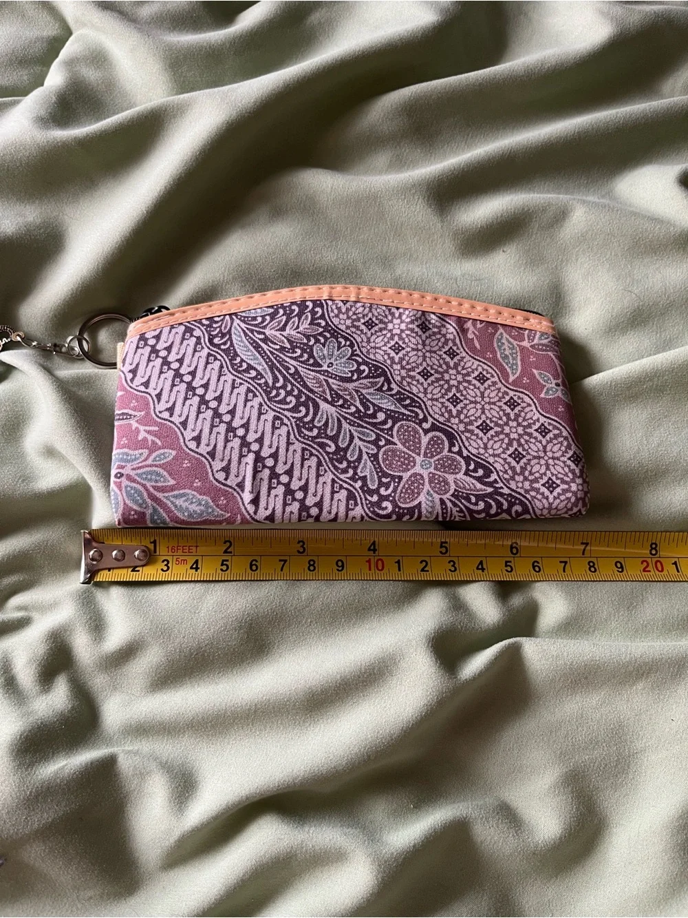 Batik Pattern Coin Purse - Pink and Beige